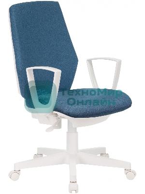 Кресло Бюрократ CH-W545 синий, экокожа, 120 кг, механизм качания