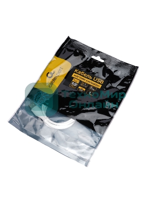 Кабель USB2.0 Cablexpert CC-USB2S-AMCM-1M-W, AM/Type-C, 3А, 18Вт, QC3.0, силиконовый, медь, 1м, белый, пакет