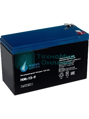Батарея для ИБП Парус-электро HM-12-9 (AGM/12В/9,0А·ч/клемма F2)