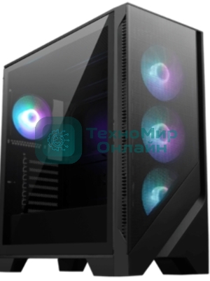 Компьютерный корпус без блока питания Case MSI MAG FORGE 321R AIRFLOW, Midi-Tower, TG, 4x120мм ARGB, 2xUSB 3.2, 1xUSB 3.2 Type-C, ATX, mATX, mITX черный