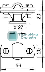 Держатель проволоки d8-10мм с перемыч. Тип:113 Z8-10 OBO 5229960