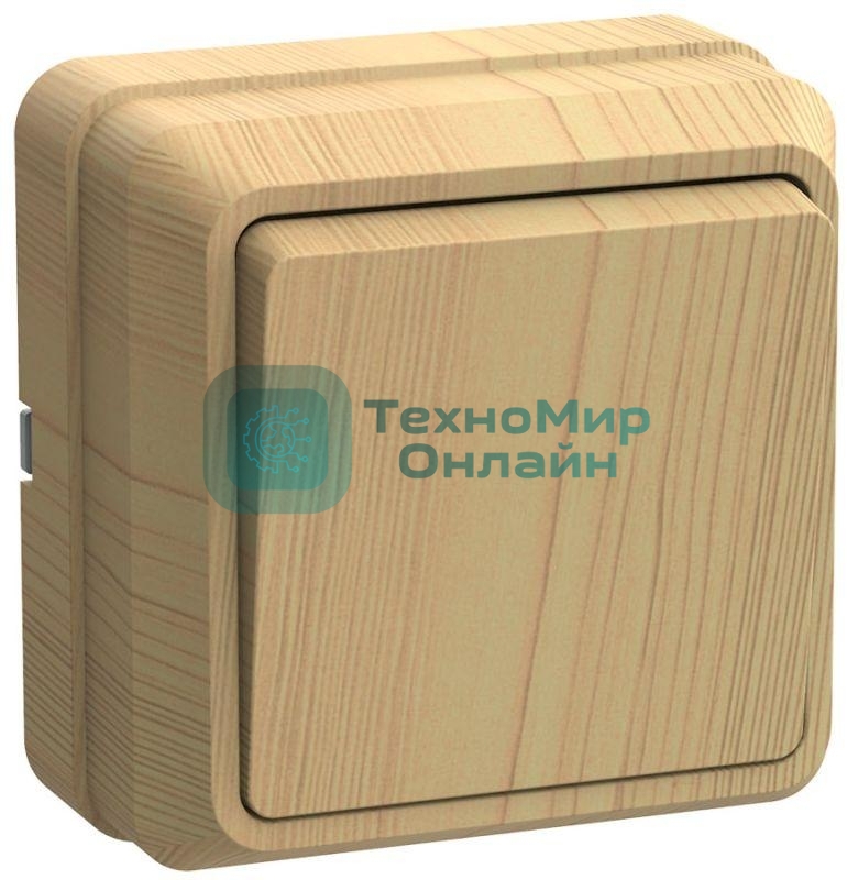 Выключатель 1-кл. ОП ОКТАВА 10А IP20 сосна IEK EVO10-K03-10-DC