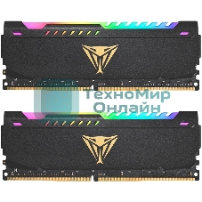 Оперативная память Patriot Viper Steel, DDR4, 32GB (2x16GB), 3600MHz, CL20, DIMM, с радиатором, RGB, черный