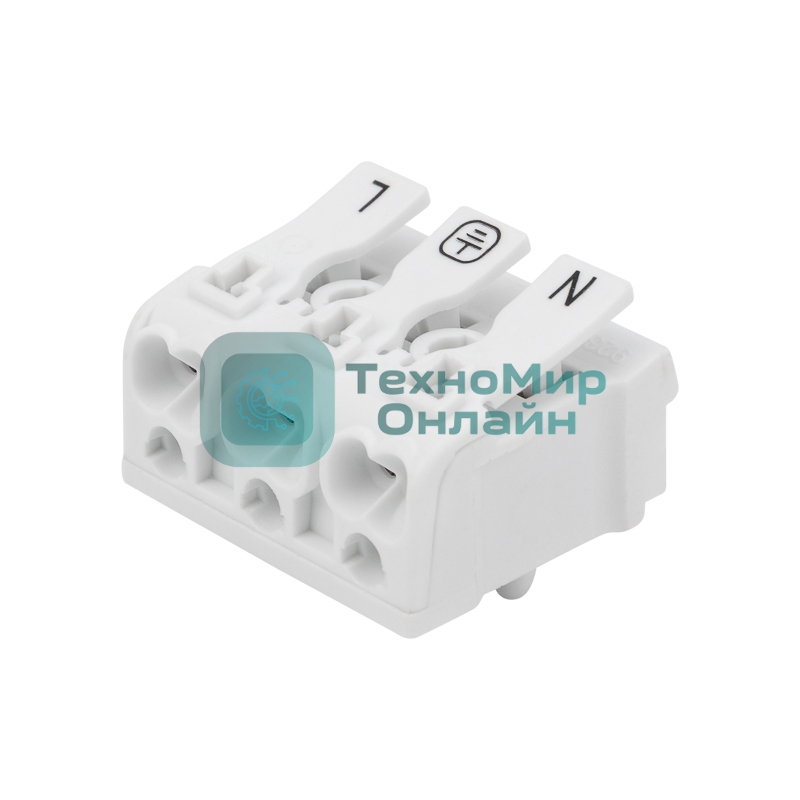 Клемма пружинная соединительная Rexant КСП 3-полюсная с монтажными ножками (100 шт./уп.)