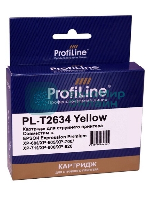 Картридж струйный ProfiLine PL-T2634 для принтеров Epson Expression Premium XP-600/XP-605/XP-700/XP-710/XP-800/XP-820 с чернилами Yellow