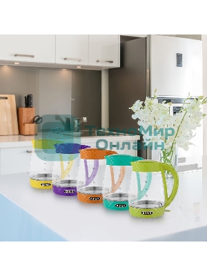 Чайник электрический Kitfort KT-6123-4 2л. 2200Вт оранжевый (корпус: стекло)