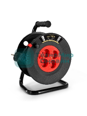 Удлинитель на катушке ExeGate industrial ECS-10-3-25 (4 евророзетки с заземлением, IP20, 25 м, защита от детей, защита от перегрузки, 3х1,0 мм2, 10А/2.3 кВт)