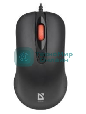 Мышь проводная Defender Omega MB-522 черный, 1600 dpi, USB, кнопки - 4