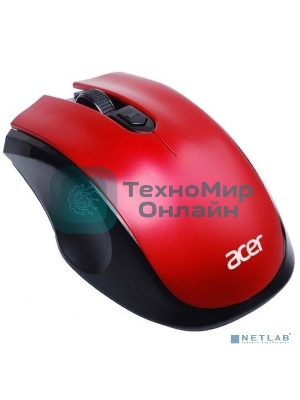Мышь беспроводная Acer OMR032 черный/красный, 1600 dpi, радиоканал, USB, кнопки - 4