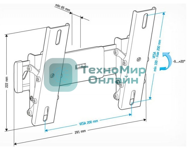 Кронштейн для телевизора Holder LCD-T2611 черный 22