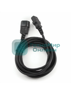 Кабель питания сист.блок-монитор Cablexpert PC-189-10, 3.0м, C13-C14, 6А, черный, с заземлением