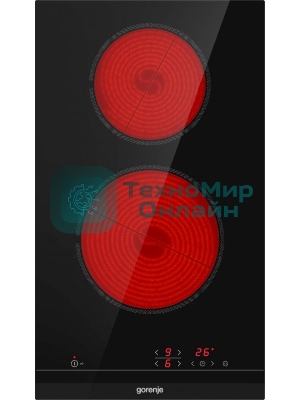 Варочная панель Gorenje ECT321BCSC, конфорок: 2 шт., стеклокерамика, независимая, черный