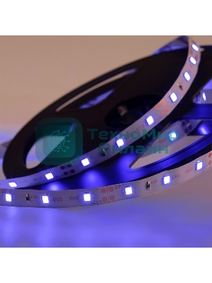 Лента светодиодная открытая, 8 мм, IP23, SMD 2835, 60 LED/m, 12 V, цвет свечения синий