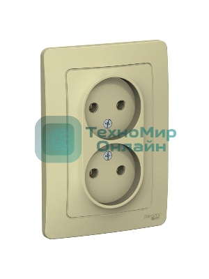 Розетка 2-м СП Blanca 16А 250В без шторок без заземл. беж. SchE BLNRS000027