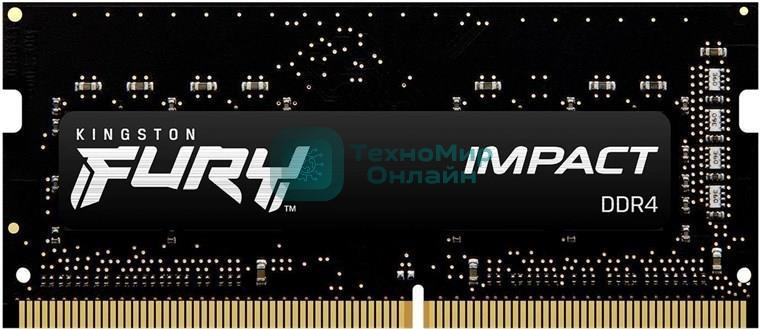 Оперативная память Kingston Fury Impact, DDR4, 8GB (1x8GB), 3200MHz, CL20, SO-DIMM