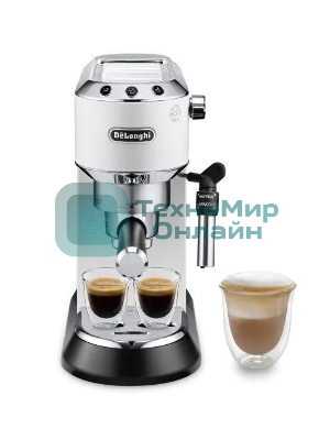 Кофеварка эспрессо DeLonghi EC685.W белый, исп. кофе - молотый/чалды, 1.1 л, 1350 Вт, 15 бар