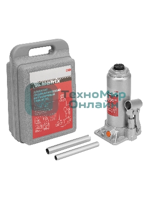 Домкрат гидравлический бутылочный Matrix, 6 т, h подъема 216–413 мм