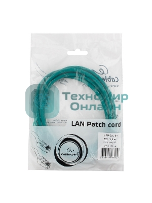Патч-корд UTP Cablexpert cat.5e, 1.5м, литой, многожильный, зеленый