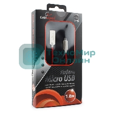 Кабель USB2.0 Cablexpert CC-P-mUSB02R-1.8M, AM/microB, серия Platinum, длина 1.8м, красный, блистер