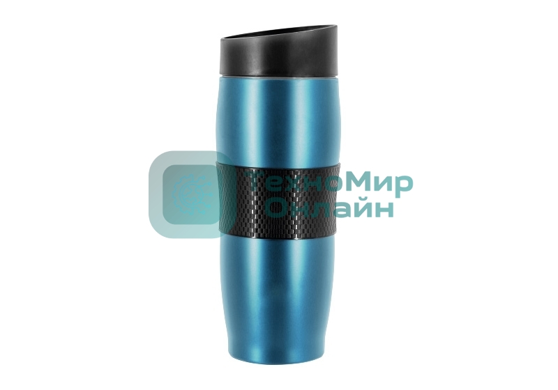 Термокружка LARA LR04-24 <Aqua> 380мл, двойные стенки, вакуум, сталь/силикон