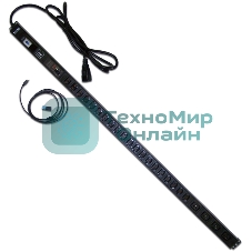 Вертикальный блок розеток, 4xC19+20xC13, 250V/32A, с мониторингом по RS-485, шнур 3 м, вилка IEC309