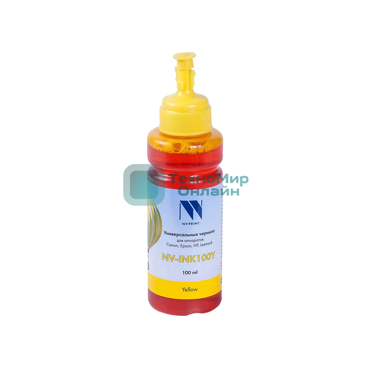 Чернила совместимые NVPrint NV-INK100U Yellow универсальные на водной основе для аппартов Сanon/Epson/НР/Lexmark (100 ml) (Китай)