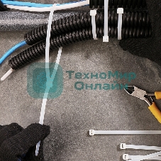 Хомут-стяжка кабельная нейлоновая Rexant 500 x 4,8 мм, белая, упаковка 100 шт.