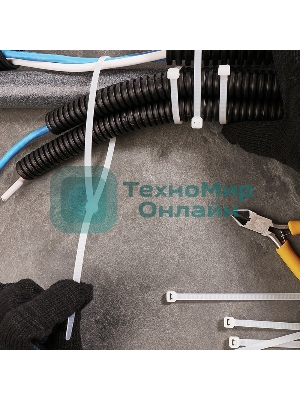 Хомут-стяжка кабельная нейлоновая Rexant 500 x 4,8 мм, белая, упаковка 100 шт.