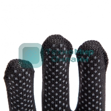 Перчатки из синтетической нити, ПВХ точка, 13 класс, черные, XL Россия