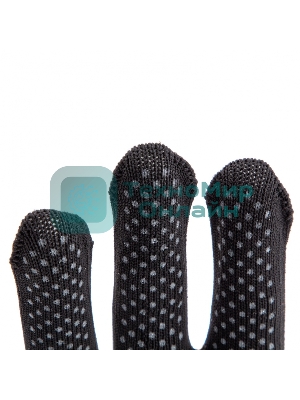 Перчатки из синтетической нити, ПВХ точка, 13 класс, черные, XL Россия