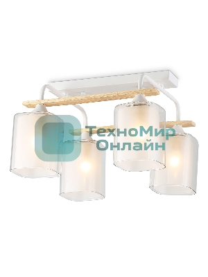 Светильник Ambrella light TR3033246/4 WH/WD белый/дерево E27/4 max 60W 340*340*245
