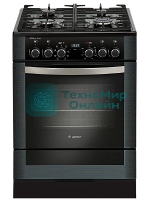Плита комбинированная Gefest ПГЭ 6502-03 0244 черный, конфорок 4 газовых, духовка 55 л, 60 см x 85 см x 60 см