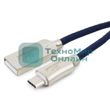 Кабель USB2.0 Cablexpert CC-P-mUSB02Bl-1M, AM/microB, серия Platinum, длина 1м, синий, блистер