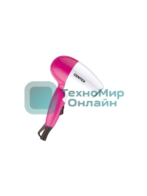 Фен Centek CT-2229 белый/розовый, 1200 Вт, компактный