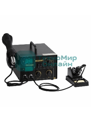 Паяльная станция Rexant, 2 в 1: паяльник+термофен, с цифровым дисплеем, 100-480 °С