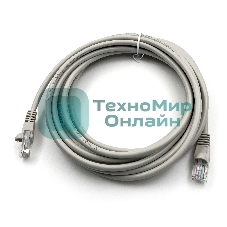 Патч-корд Buro UTP cat.5e 5м серый RJ-45 (m)-RJ-45 (m)