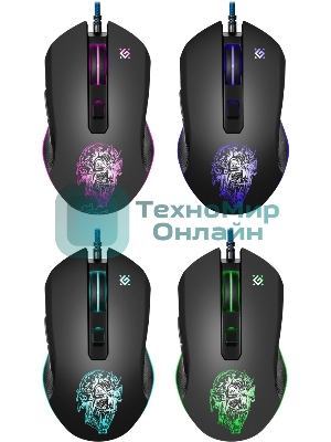 Мышь проводная Defender Sleipnir GM-927 черный, 12800 dpi, USB, кнопки - 6