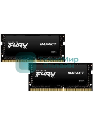 Оперативная память Kingston Fury Impact, DDR4, 32Gb (2x16Gb), 3200MHz, CL20, SO-DIMM