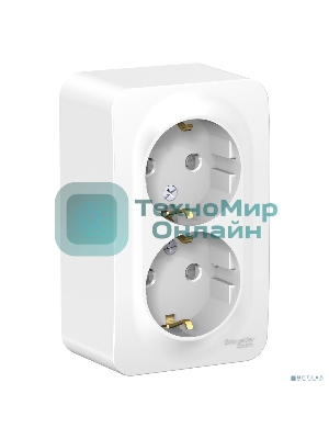 Розетка 2-м ОП Blanca 16А IP20 250В с заземл. защ. шторки с изолир. пластиной белый SE BLNRA011211