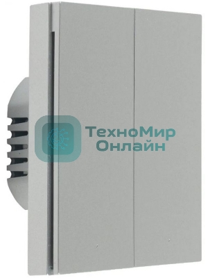 Умный выключатель Aqara H1 EU 2-хкл. без нейтрали серый (WS-EUK02GR)