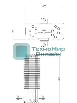 Кулер для процессора Thermalright Burst Assasin 120 (4-pin PWM, 154мм, Ni/CU, 6x6мм, 1x120мм, 66.17CFM, 25.6dBA, 1550RPM, S: 1700, 1200, 115X, AM5, AM4)