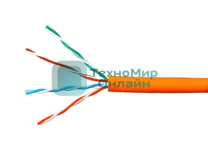 Кабель Cablexpert UPC-5051E-LSZH-4-CU/100 indoor, UTP-LSZH 4x2x0.51, медный, кат.5e, однож., 100м, box, оранжевый
