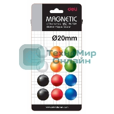 Магнит для досок Deli E7824 ассорти d=20мм круглый (упаковка: 12шт)