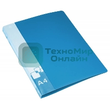 Папка на 2-х D-кольцах Бюрократ -0840/2DBLU A4, пластик, 0.8мм корешок 40мм, внутренний и торцевой карман, синий