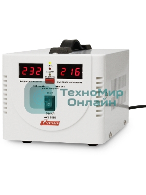 Стабилизатор напряжения Powerman AVS 500D белый (220В±8% 500ВА,5А,КПД 98%, циф. индикация вх./вых.)
