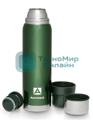Термос Арктика, 106-900 зеленый, узкое горло 0,9 л американский дизай