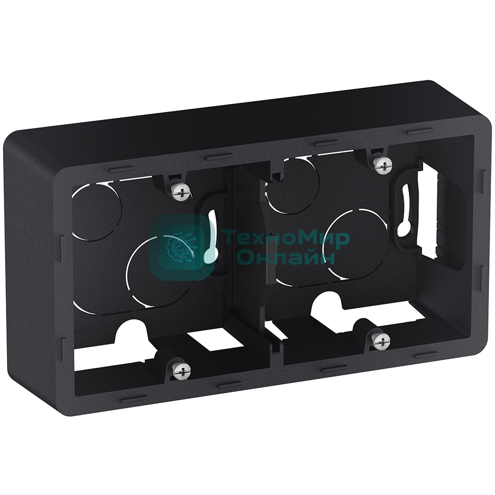 Коробка накладного монтажа 2 поста антрацит