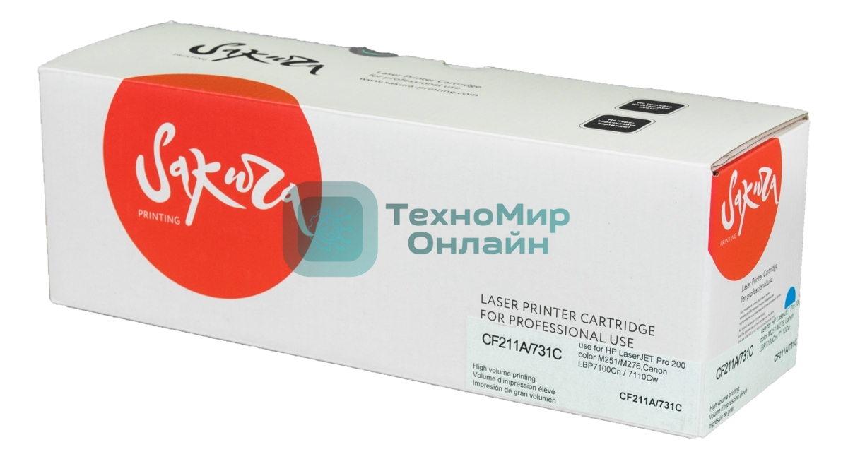 Картридж лазерный Sakura CF211A/731C для HP LJ Pro M251/M276,Canon LBP7100Cn/7110Cw, синий, 1800 к.