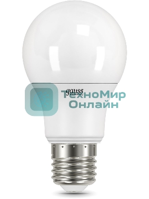Лампа светодиодная Gauss Elementary 7Вт цок.: E27 груша 220B 6500K св. свеч. белый хол. A60 (упак.: 10 шт)