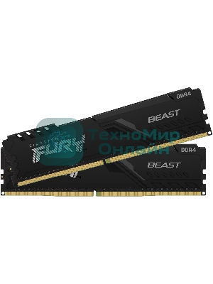 Оперативная память Kingston Fury Beast, DDR4, 64GB (2x32GB), 3200MHz, CL16, DIMM, черный